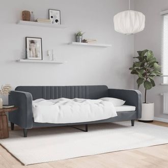 Berkfield Home Day Bed Dark Grey 90x190 cm Velvet