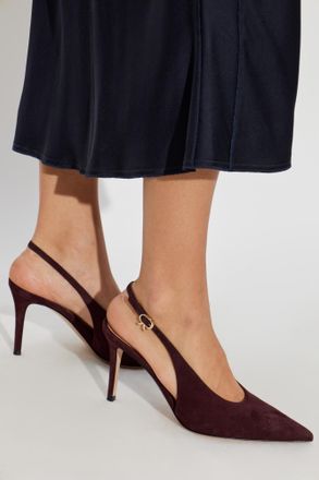 Gianvito Rossi Suede Heeled Shoes Robbie, Womens, Burgundy