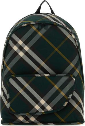 Burberry Green Shield checkered woven backpack