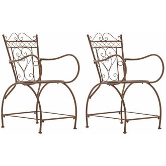 Clp Set de 2 Sillas de jardín Sheela Marrón antiguo