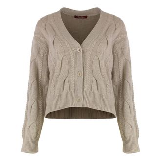 Max Mara Cardigans, female, Beige, Size: S Aladino Cardigan