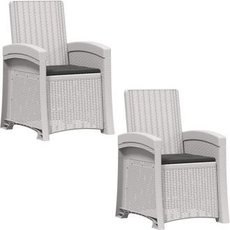 vidaXL Sill&oacute;n De Jard&iacute;n Reclinable Imitaci&oacute;n Rat&aacute;n 2 Uds. Pp Vidaxl