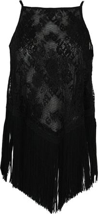 Balenciaga Lace Scarf Fringe Tank Top