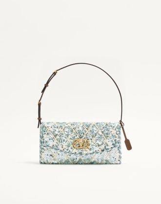 Valentino Garavani Borsa Piccola A Spalla Valentino Garavani DeVain Con Ricamo Rhombelle Donna CELESTE UNI