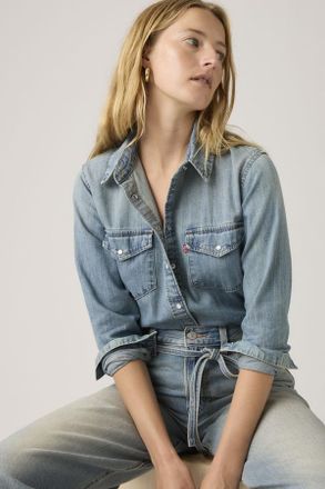 Levi's Iconic Western Shirt - Mujer - XS - Azul / Bite Back Western