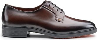 Santoni Easy Lace-up - Heren - Nette schoenen - Bruin - 40 EU - Leer - Schoenen