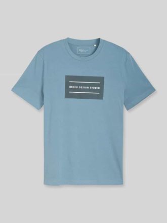 Tom Tailor Denim Regular Fit T-Shirt aus reiner Baumwolle in Jeansblau, Gr&ouml;&szlig;e XXL