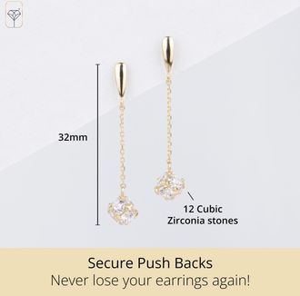 MAX + STONE 10k Yellow or White Gold Small Gold Cubic Zirconia Drop Dangle Earrings