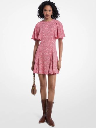 Michael Kors Printed Satin Crepe Mini Dress