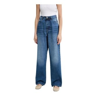 Sessun Jeans, Dames, Blauw, L, Denim, Wide Jeans