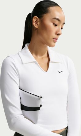 Nike Womens Nike Sportswear Tight Long-Sleeve Cropped Polo in White | IU0732-100
