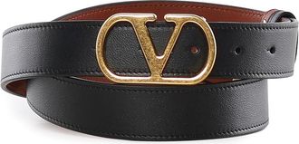 Valentino Garavani Vlogo Signature Reversible Leather Belt
