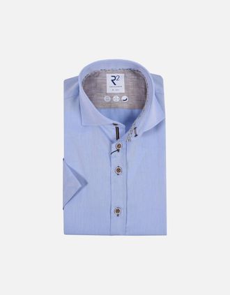 R2 Mens R2 Cut Away Short Sleeve Shirt Light Blue - Size: 38