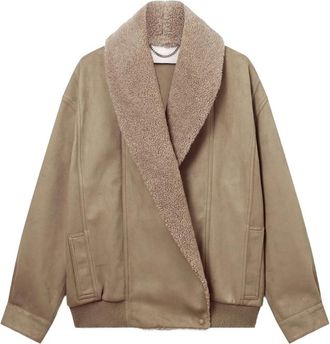 Stella McCartney Vegan Suede Plush-trimmed Jacket