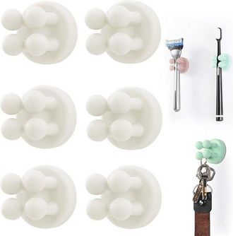 OEM Soportes Multifuncionales De Silicona Para Cepillos De Dientes Con Gancho - 6 Piezas Para Ba&ntilde;o Y Cocina
