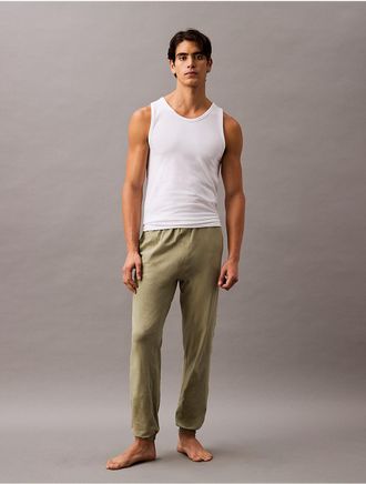 Calvin Klein Mens Icon Cotton Stretch Sleep Joggers - Green - XL