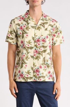 Brooks Brothers Short Sleeve Tropical Shirt in Yellow Green at Nordstrom Rack, Size Xx-Large