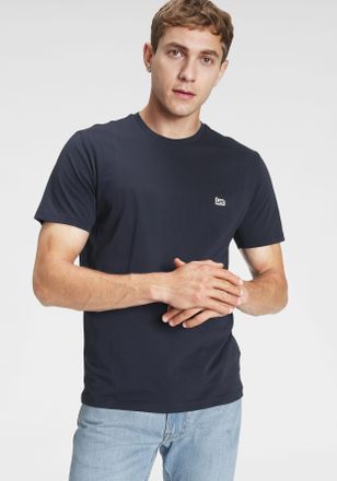 Lee T-Shirt LEE PATCH LOGO TEE, Herren, Gr. M, blau (navy), Single Jersey, Obermaterial: 100% Baumwolle, normal, Rundhals, Shirts T-Shirt