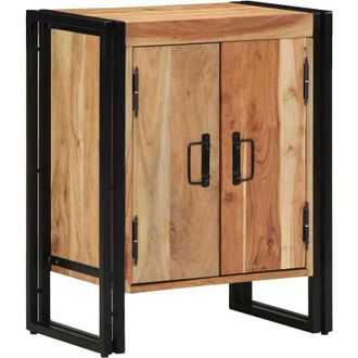vidaXL Vidaxl - Armario Para Zapatos Con Estante Negro Madera Maciza De Acacia
