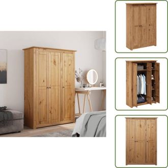 vidaXL The Living Store Armadio a 3 Ante 118x50x171,5cm Legno di Pino Panama Range - Armadio con 3 ante