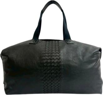Bottega Veneta Pre-owned Weekend Bags, female, Black, Size: ONE SIZE Pre-owned Leather Travel Bag