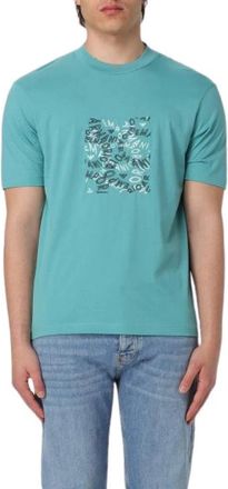 Emporio Armani T-shirt - Heren - T-shirts - Groen - L - Katoen - Tops