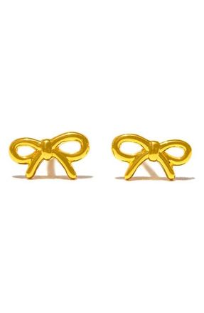 Girls Crew Lil Bow Stud Earrings in Gold at Nordstrom