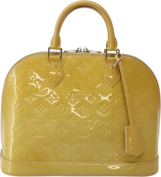 Louis Vuitton Alma Handbag Monogram Vernis Yellow Patent_Leather Handbag (Pre-Owned)