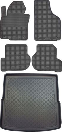 OEM Volkswagen Golf V Variant / Kombi Desde Junio De 2007 Hasta 2009. Juego De Alfombrillas De Goma Para Coche + Alfombrilla Para Maletero