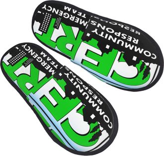 Generic Slipper Community Emergency Response Team Soft Slippers Breathable House Shoes For Guest Room Women Ladies L