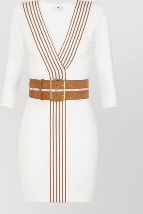 Elisabetta Franchi striped ribbed-knit mini dress