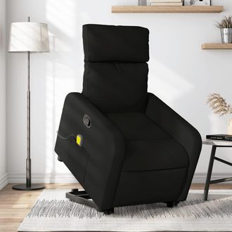 vidaXL Vidaxl - Sill&oacute;n Reclinable De Masaje Elevable Tela Negro