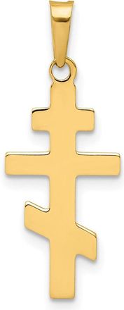 Diamond2Deal 14k Yellow Gold Polished Eastern Orthodox Cross Charm Pendant