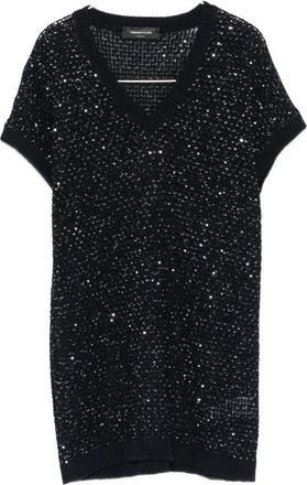 Fabiana Filippi Womens V-Neck Short Sleeves Embellished V-Necked Top