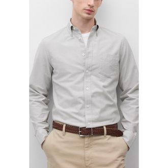 Reigning Champ Cotton Oxford Button-Down Shirt in Light Grey at Nordstrom, Size Xx-Large