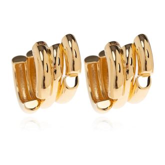 Balenciaga Oorbellen met een gegraveerd logo - Dames - Oorbellen - Geel - ONE Size - Accessoires