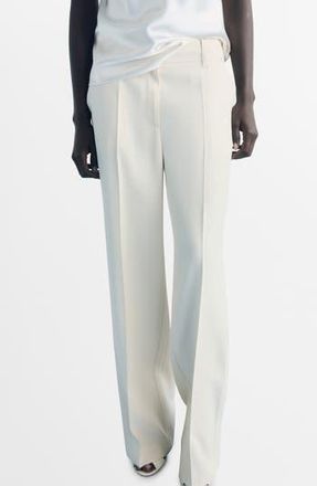 Mango Carlos Wide Leg Pants in Ecru at Nordstrom Rack, Size 4