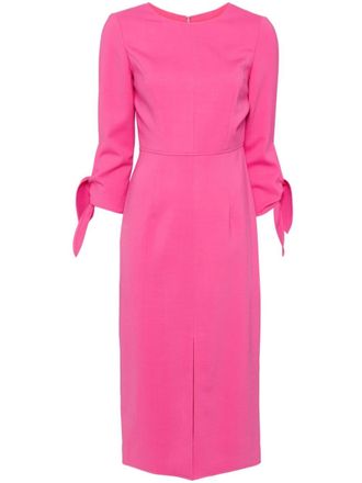 Carolina Herrera tied-cuffs midi dress - Pink