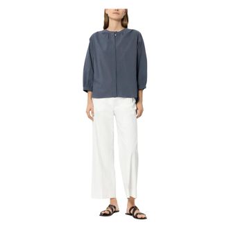 Luisa Cerano Dames, Blouses & Shirts, Blauw, Maat: XL Katoen