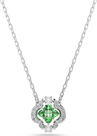 Swarovski Una Angelic Pendant, Mixed Cuts, Green, Rhodium Plated