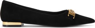 Kurt Geiger Womens Suede Kingsley Pointed Flat Ballet Flats - Black - Size UK 7