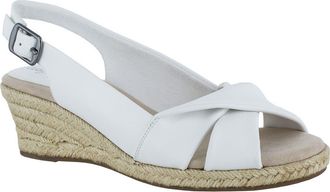 Easy Street Maureen Slingback Wedge Sandal - Multiple Widths Available in White at Nordstrom Rack, Size 5.5