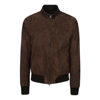 STEWART Drowne Nuvola Bomber Jacket - Heren - Leren en Su&egrave;de Jassen - Bruin - 2XL - Leer - Jassen