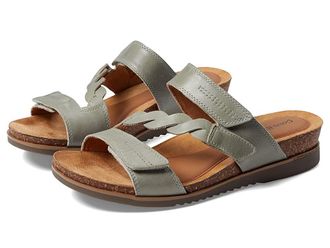 Cobb Hill May Slide Womens Flat Shoes Sage Leather : 6 B - Medium