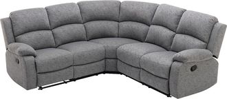 Vente-Unique Sof&aacute; rinconera reclinable de tela gris claro RIETI