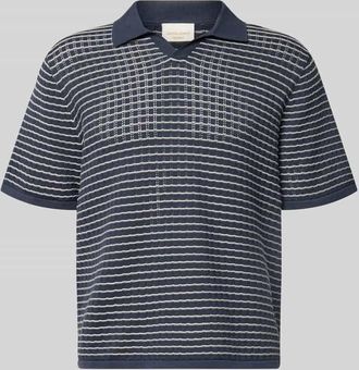 Jack & Jones Jack & Jones Regular Fit Poloshirt mit V-Ausschnitt in Rauchblau, Gr&ouml;&szlig;e XXL