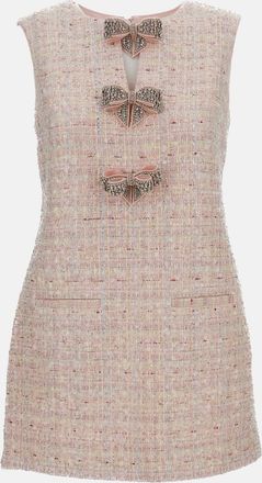 Self Portrait Mini Dress Con Paillettes E Fiocchi