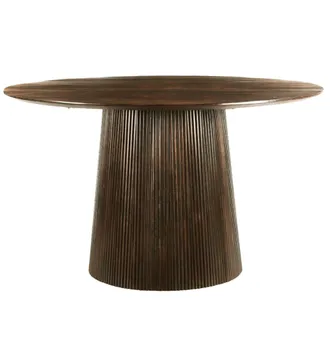 Moloo Mesa de comedor redonda 4 personas d130 madera marr&oacute;n