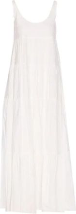 Michael Kors Gerimpelde Witte Zomerjurk - Dames - Maxi kleedjes - Wit - XL - Katoen - Kleedjes