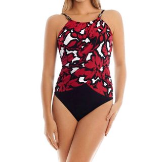 Magic Suit By Miraclesuit High Neck Underwire One Piece Swimsuit In Mag Wild Flower